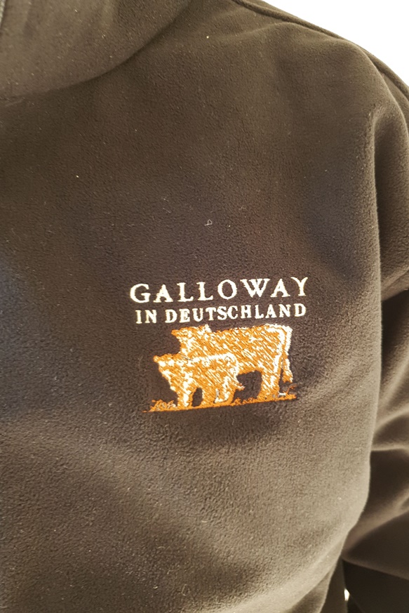 Fleece Jacke schwarz mit Aufdruck Galloway in Deutschland