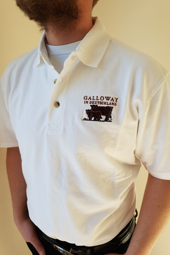 Polo Shirt weiß mit Aufdruck Galloway in Deutschland