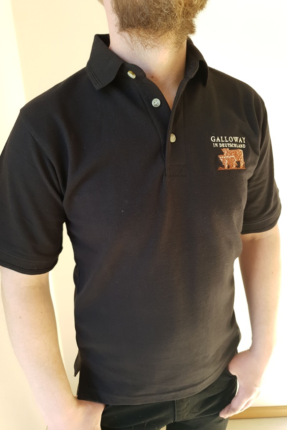 Polo Shirt schwarz mit Aufdruck Galloway in Deutschland